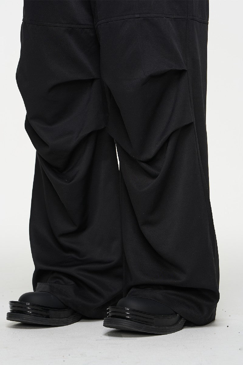 Pleated Elastic Waist Loose Casual Pants