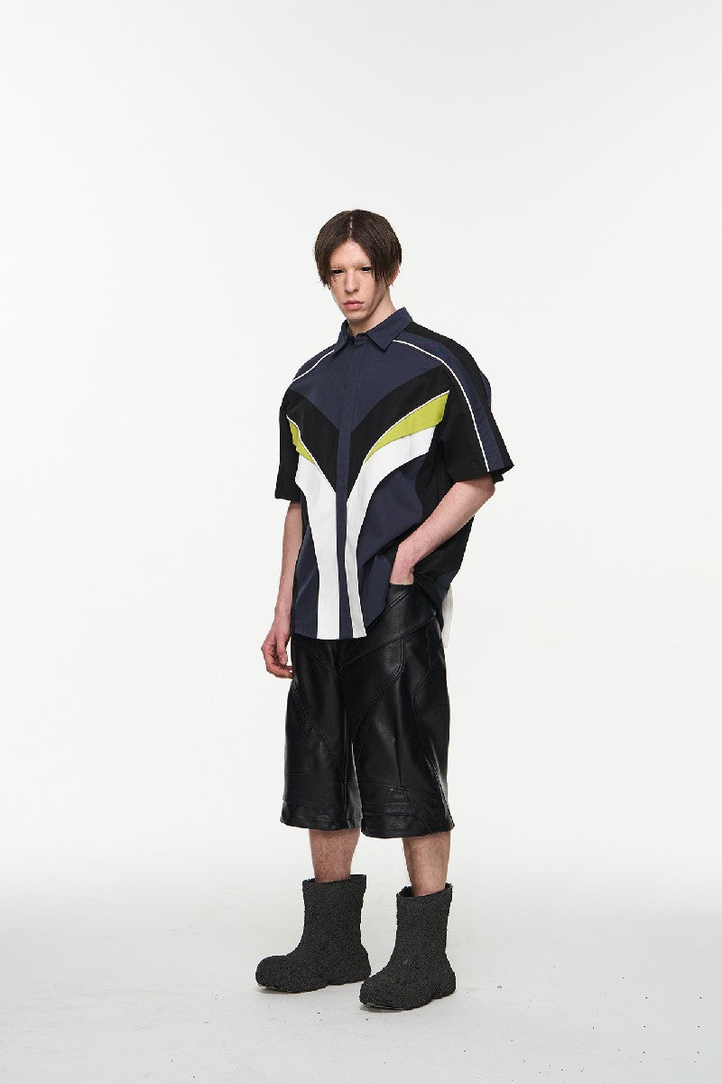 Colorblock Zip Stripe Summer T-Shirt
