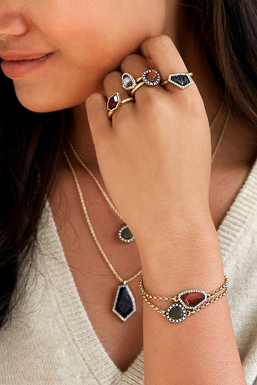 Wine Red Pendant Bracelet