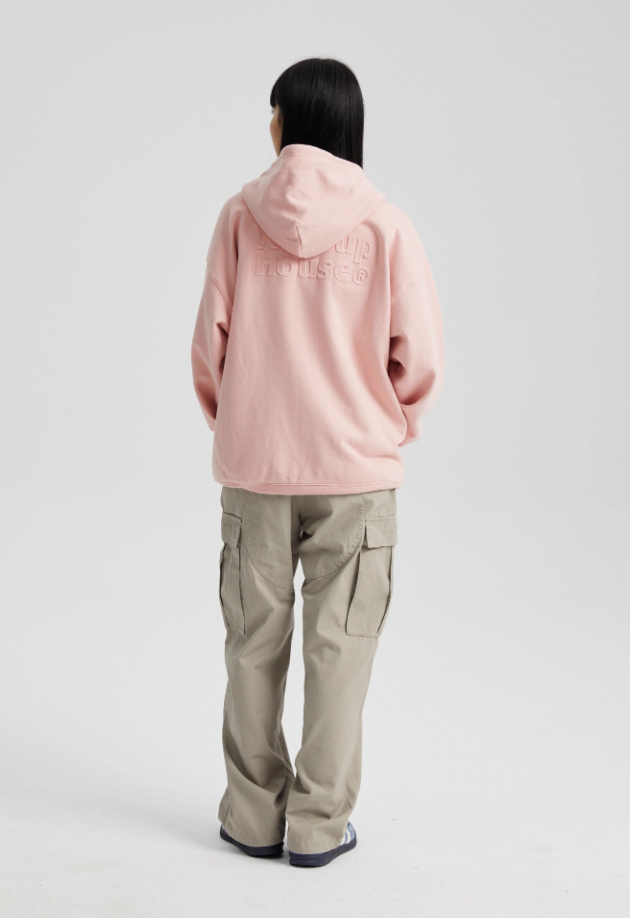 Edgy 3D Embossed Zipper Hoodie