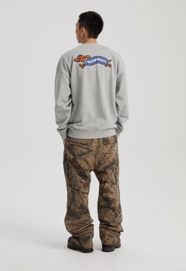 Playful Dachshund Running Printed Sweatshirt