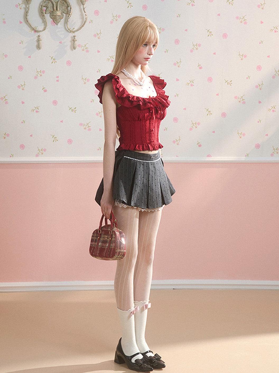 Elegant Gray Pleated A-Line Skirt