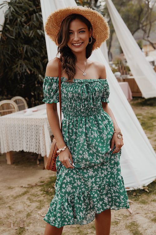 Days Like This Printed Off Shoulder Midi Dress - 3 Colors