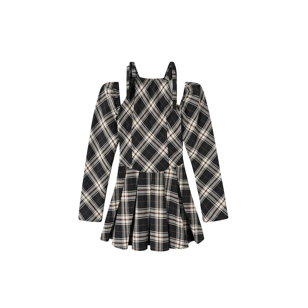 Plaid Off-Shoulder Bowtie Dress