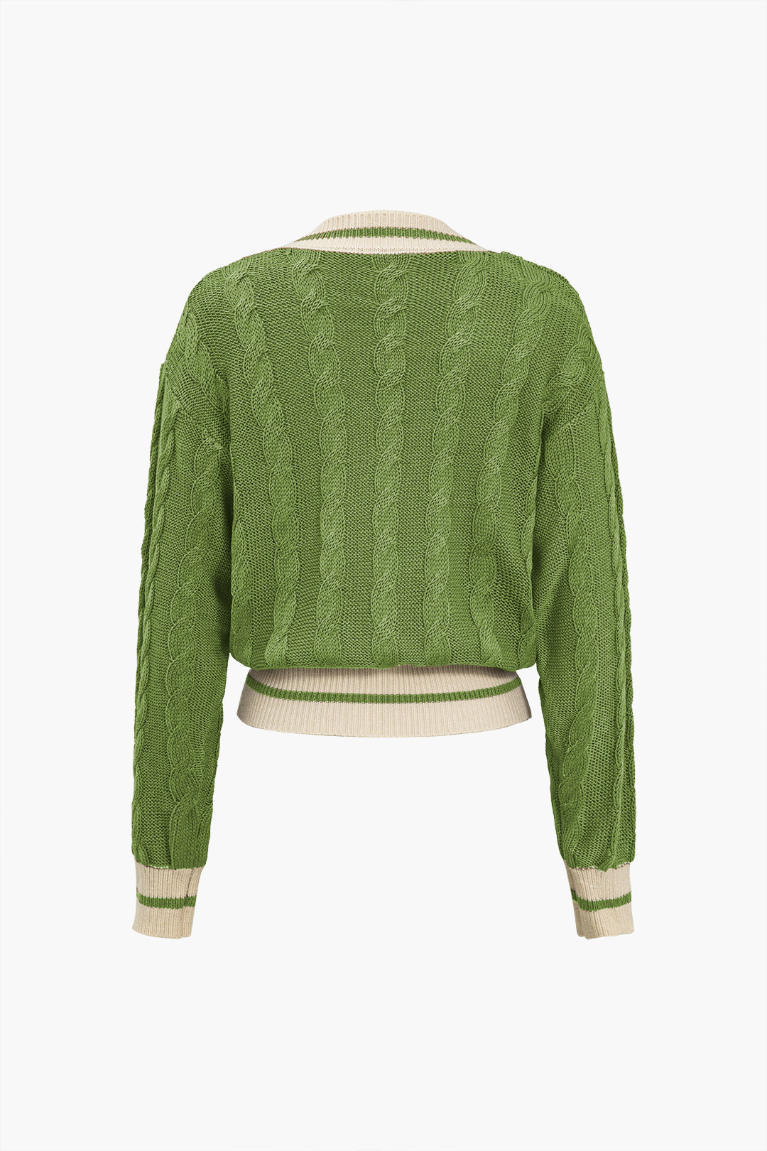 Color Block Print Button Sweater Cardigan