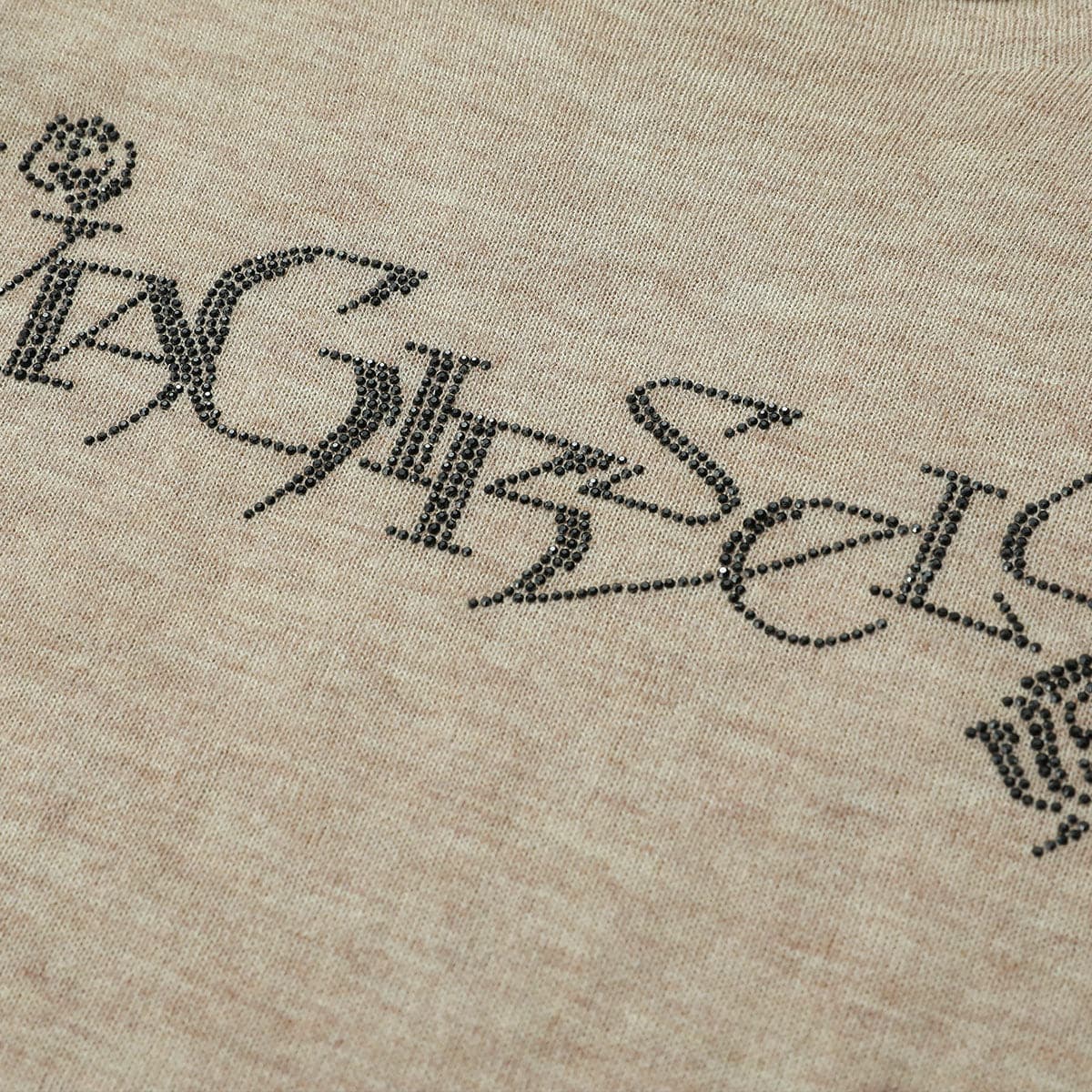 Brown Crystal Logo Long Sleeve Top