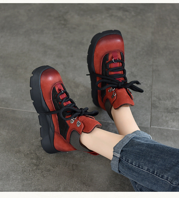 Versatile Leather Warm Cotton Shoes