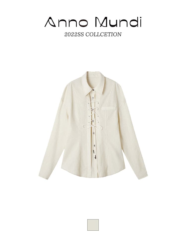 Elevate Lace-Up Oversize Blouse