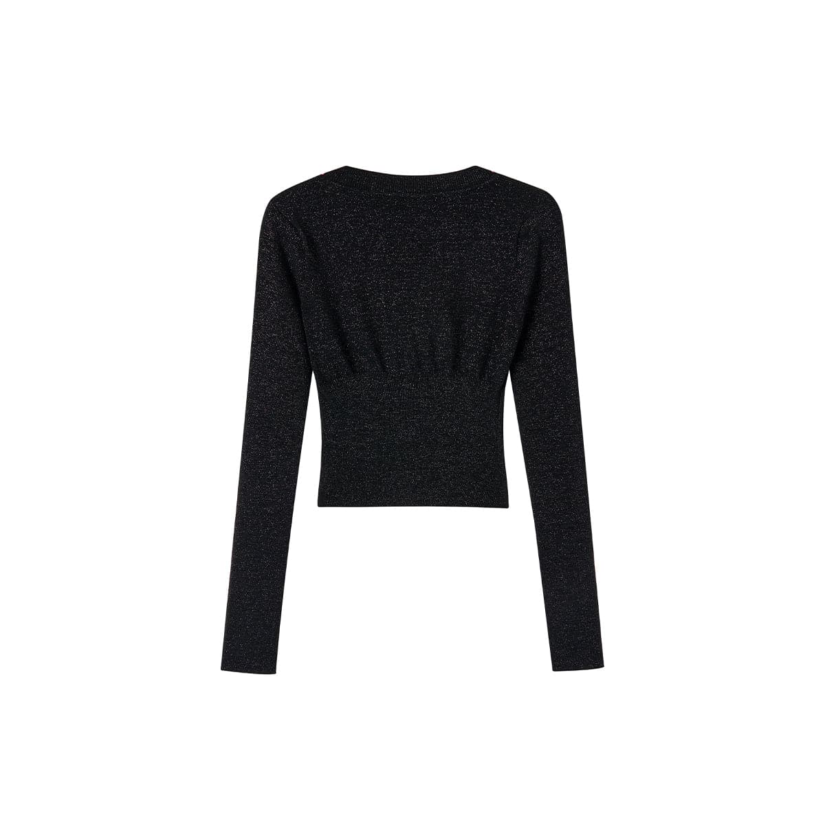 Elegant Black Knit Top With Faux Two-Piece Design