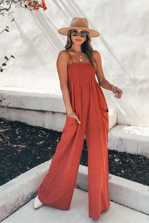 Feel Your Love Spaghetti Pocket Jumpsuit - 5 Colors