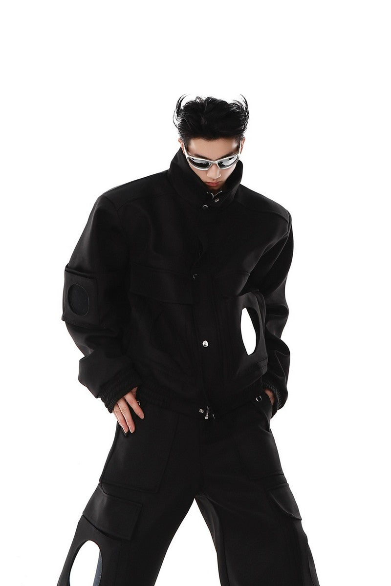 Mirrored Leather Motorcycle Jacket