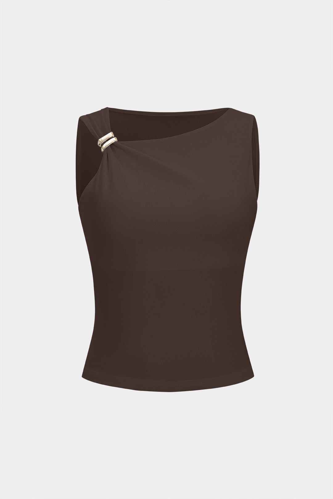 Asymmetrical Metallic Decor Tank Top