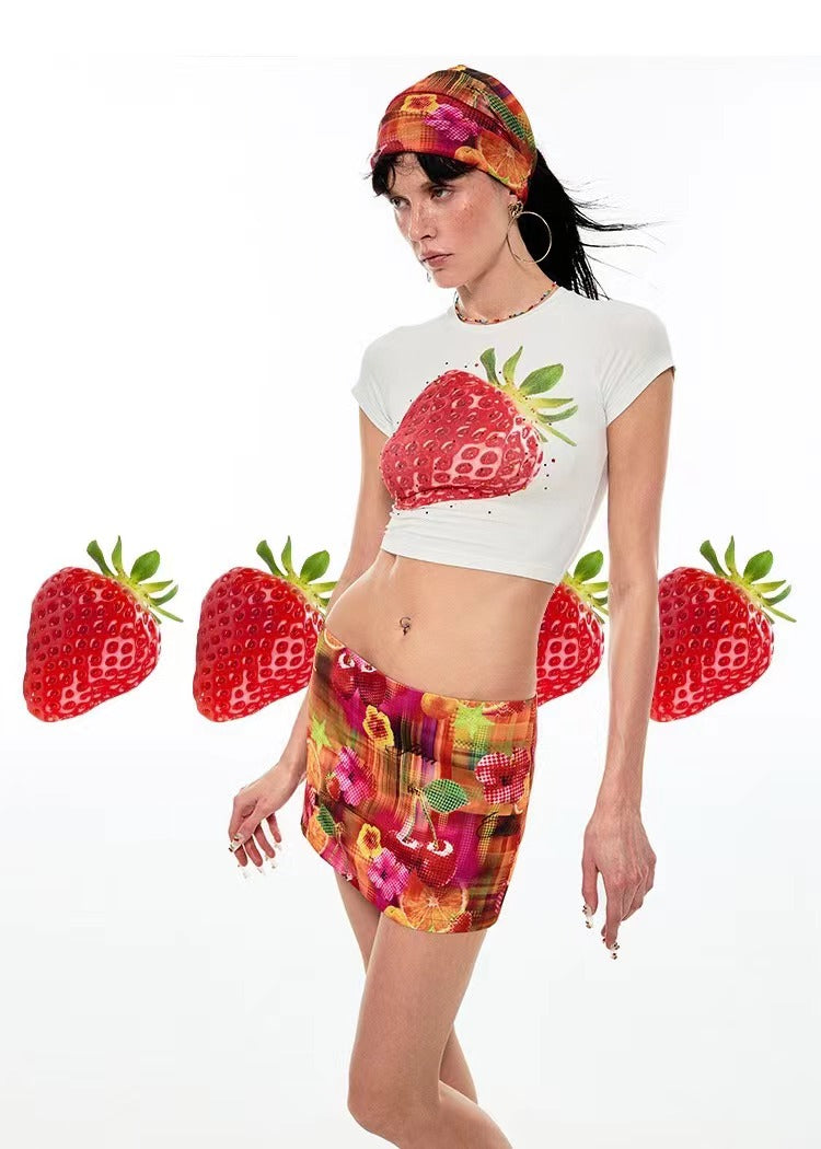 1Jinn Strawberry Cropped Tee