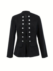 Stylish Casual Long Sleeve Buttoned Open Front Blazer
