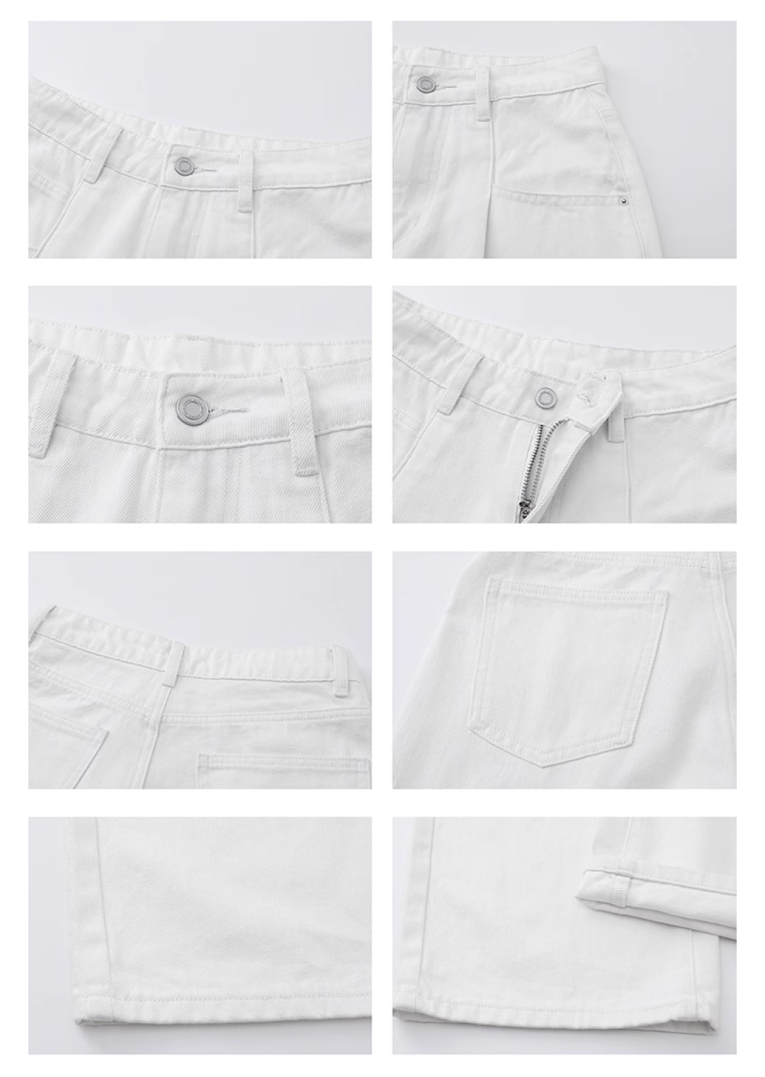 Loose White Straight Denim