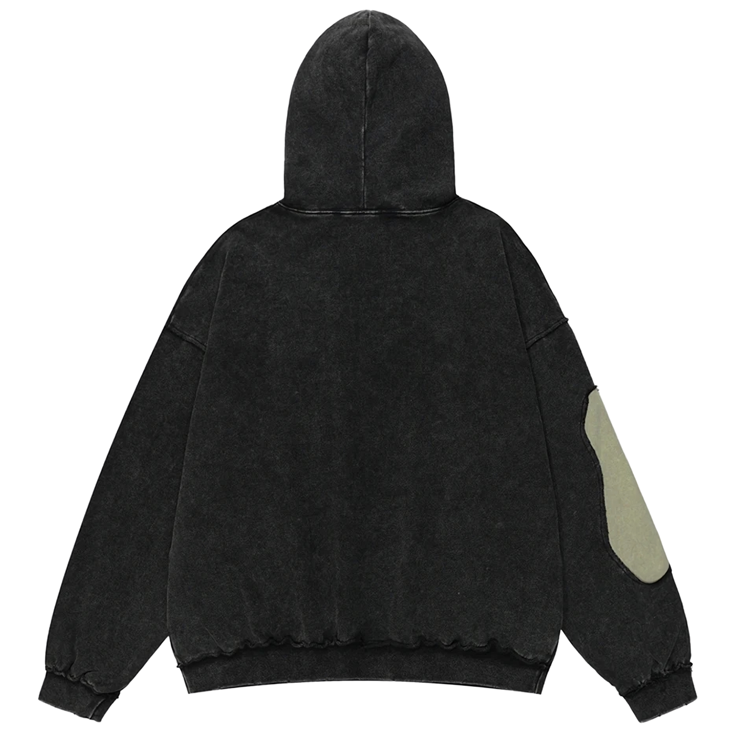Black and Beige Oversized Graphic Hoodie