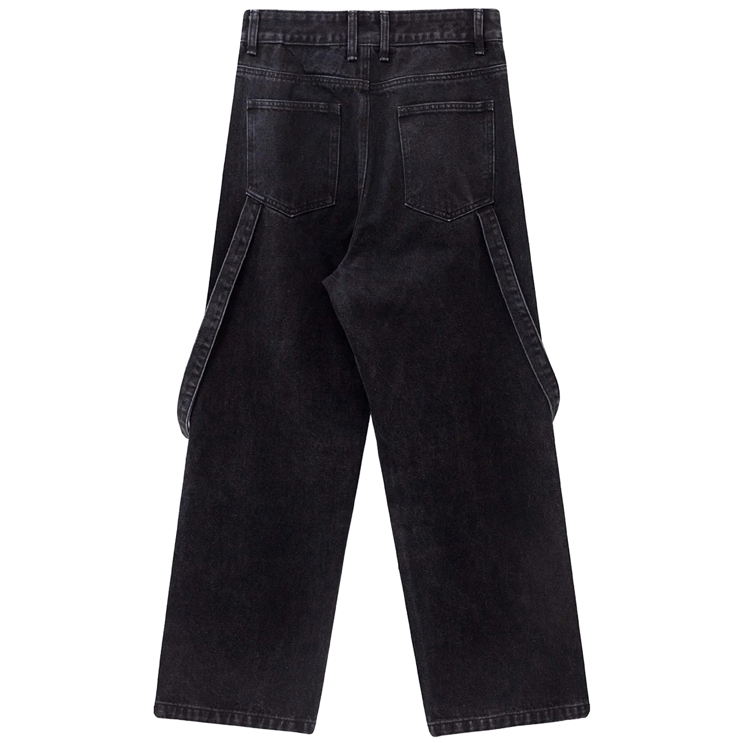 Black Strap Detail Cargo Jeans