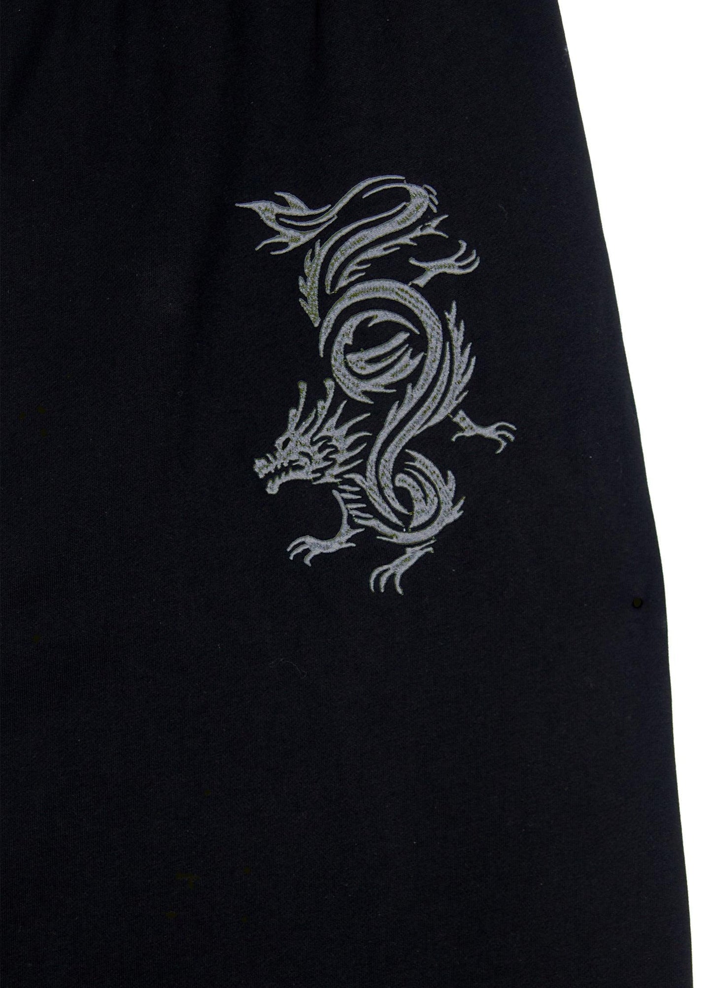 Majestic Dragon Embroidered Wide-Leg Skirt