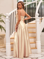 Elegant A-Line Spaghetti Straps Prom Gown