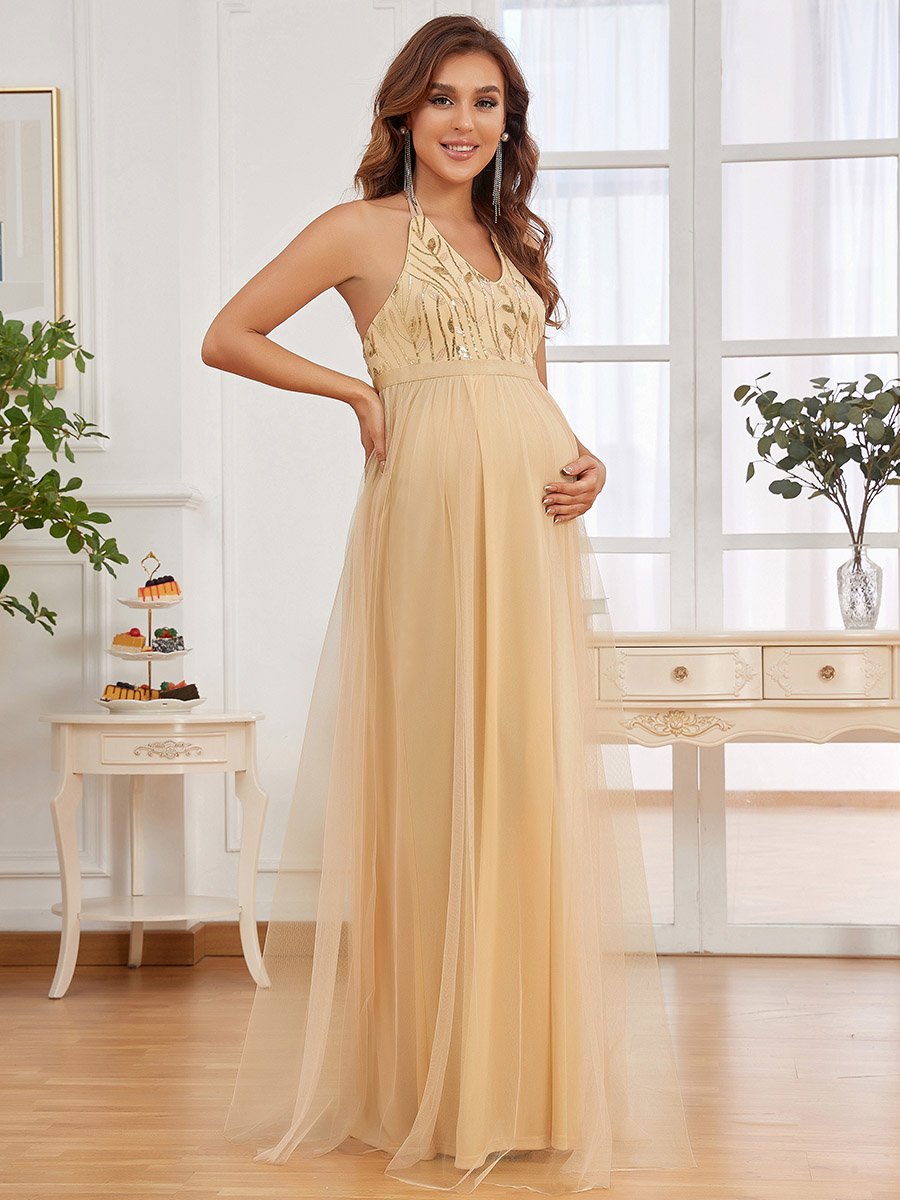 Elegant Halter Neck Maternity Gowns