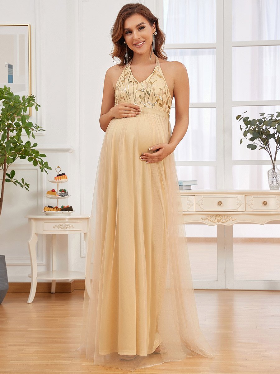 Elegant Halter Neck Maternity Gowns