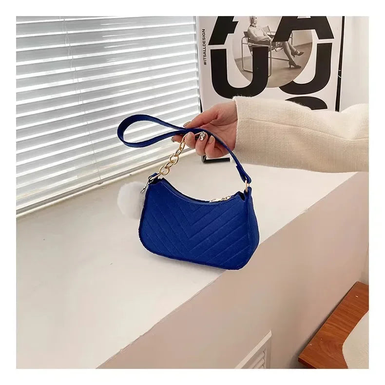 Solid Color Mini Underarm Shoulder Bag