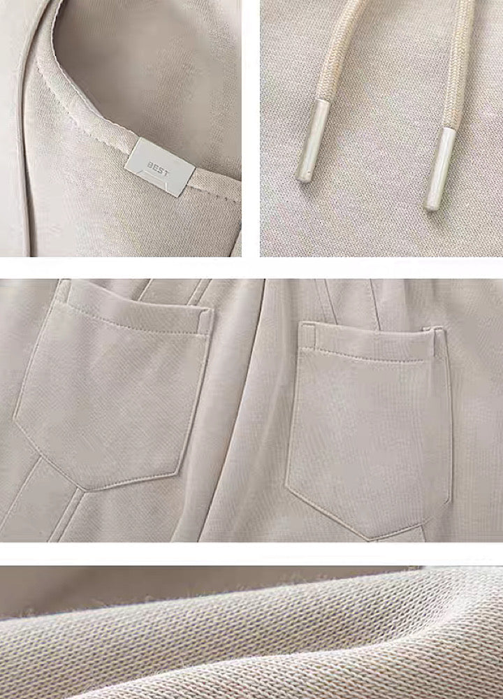 Wide-Leg Washed Drawstring Pants