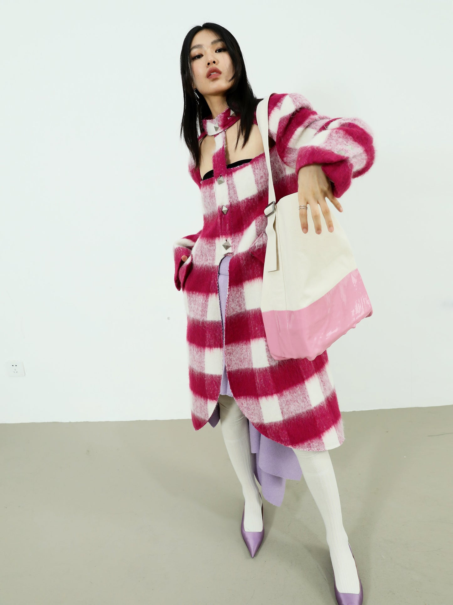 Elegant Plaid Woolen Coat