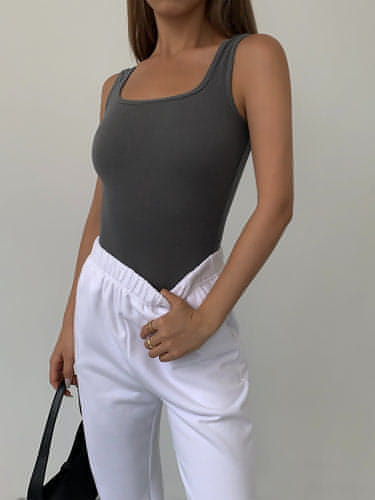 Summer Collection - Black Knitted Square Neck Camisole Top