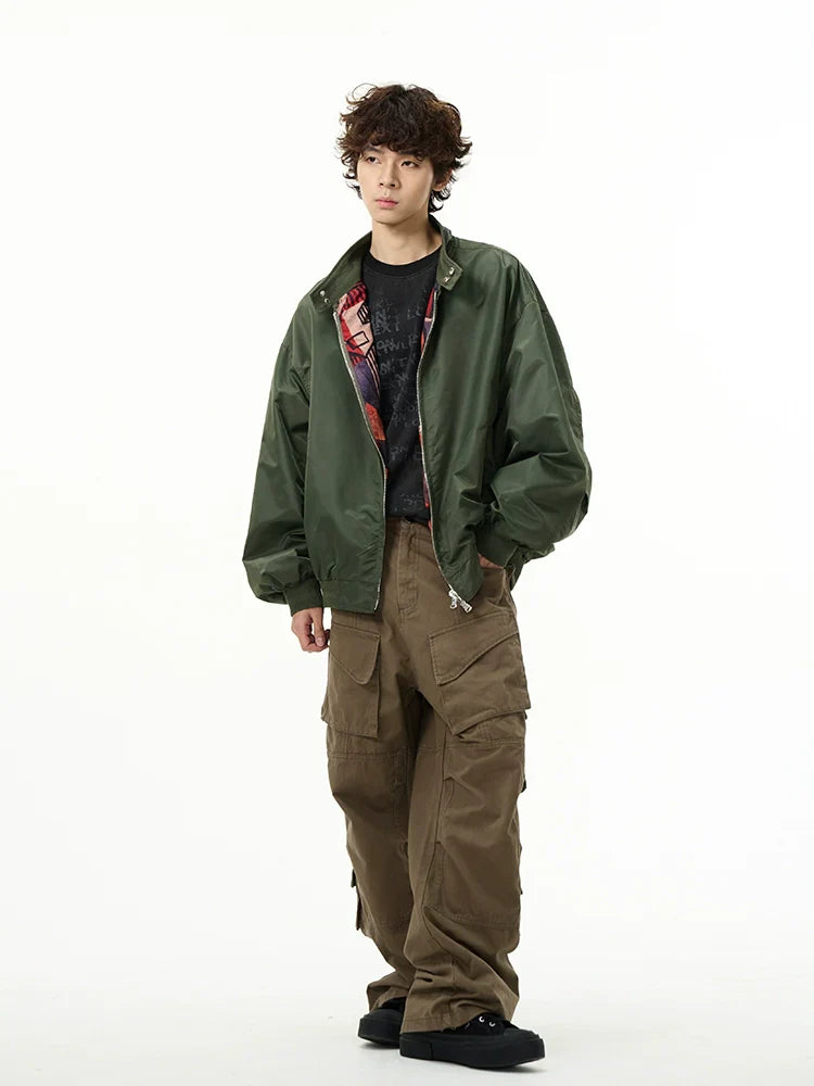 Modern Oversize Standing-Collar Jacket