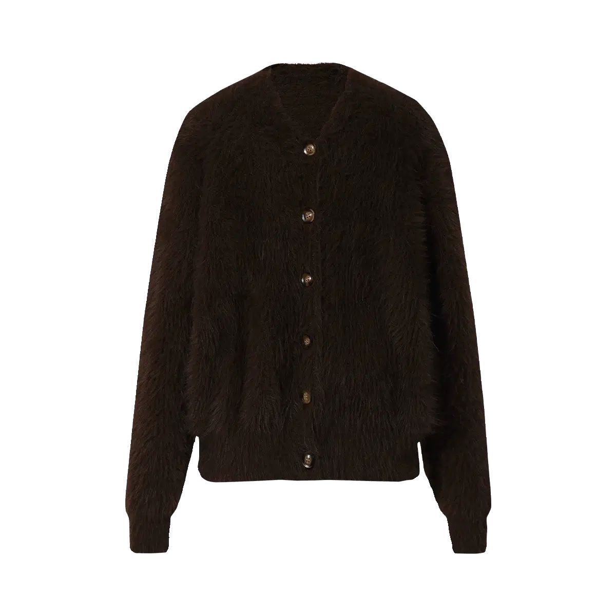 Faux Fur Button-Up Sweater