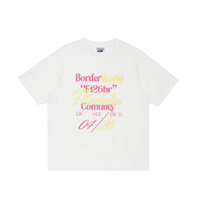 Casual Foam Letter Dot Print Tee