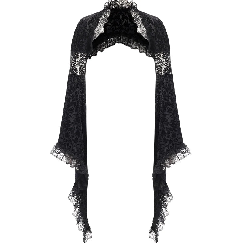 Wannathis Gothic Velvet Corset Dress Set - Purple High-Low Gown With Lace Trim And Black Lace Bolero