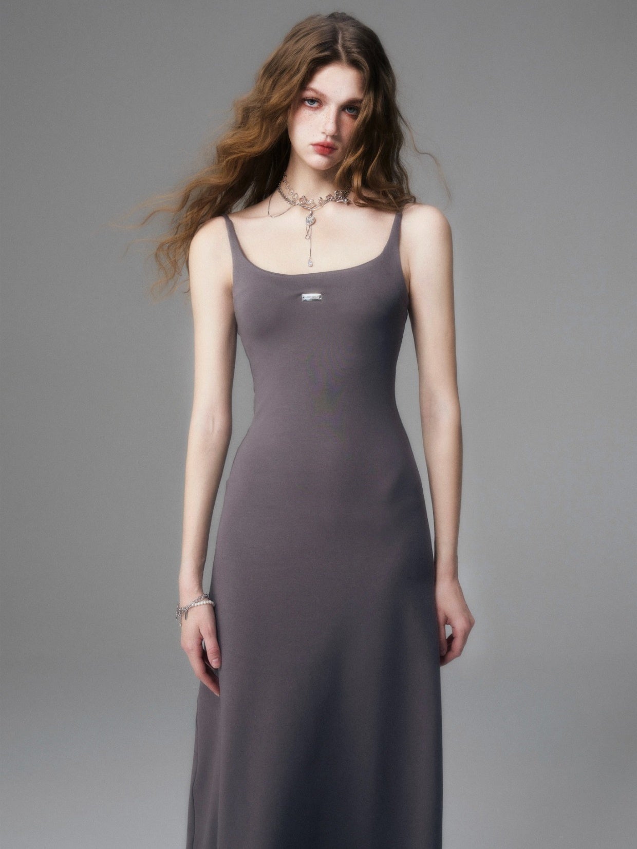 Sleek Noir Maxi Dress