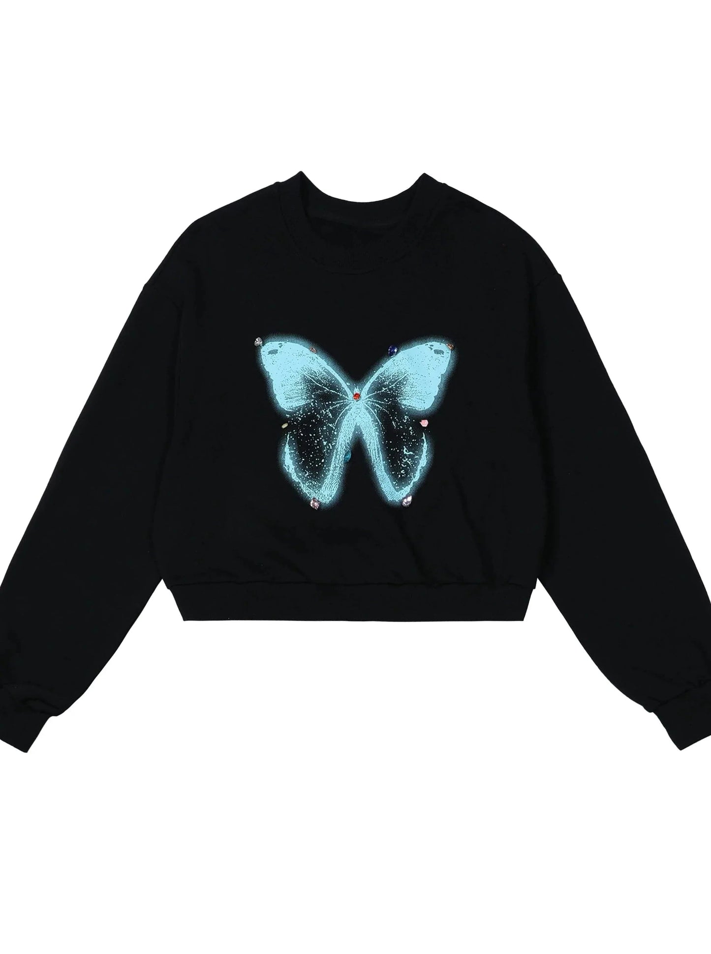 Butterfly Print Vintage Sweatshirt