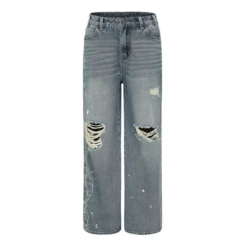 Bootcut Jeans With Distressed Faded Effect