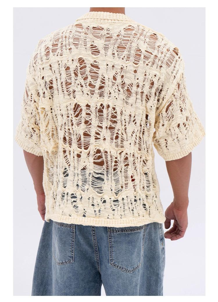 Distressed Lavender Knit Cardigan