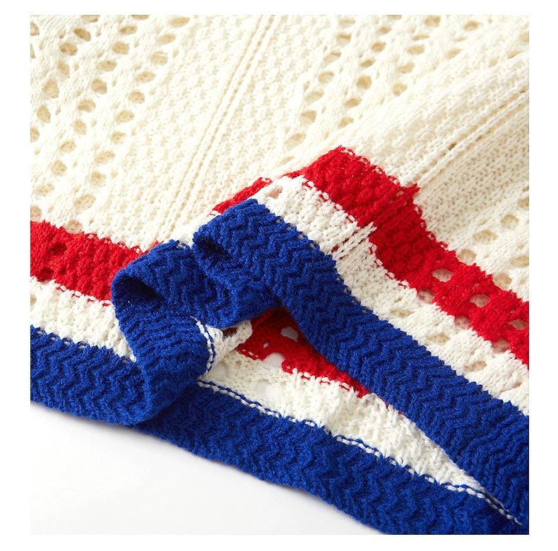 Retro Crochet Crop Polo