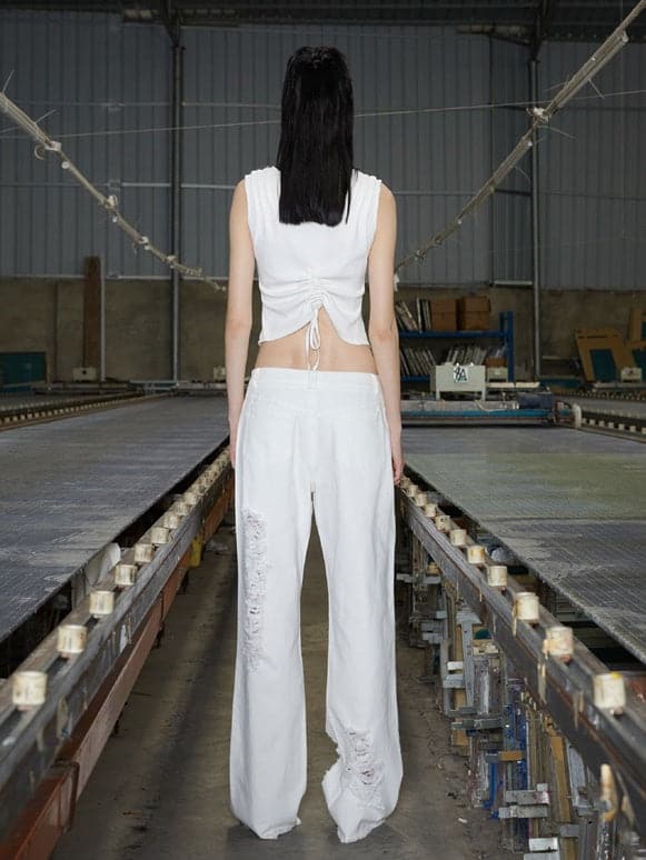 Ripped Denim Loose Fit Jeans