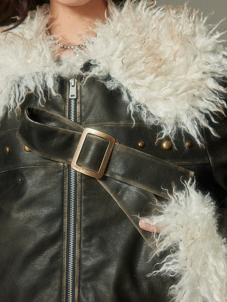 Luxe Faux Fur Leather Jacket