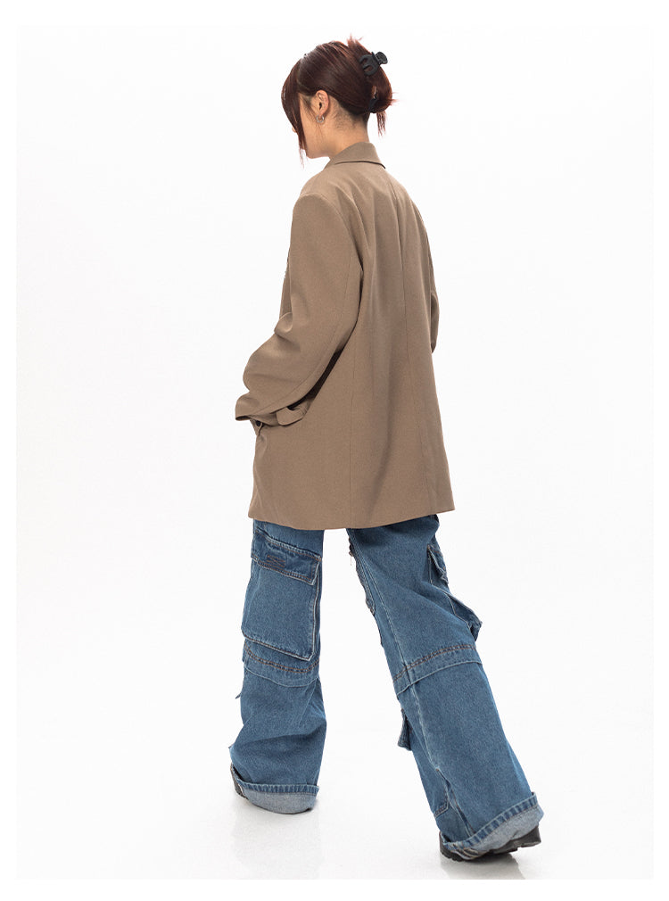 Embroidered Casual Suit Jacket