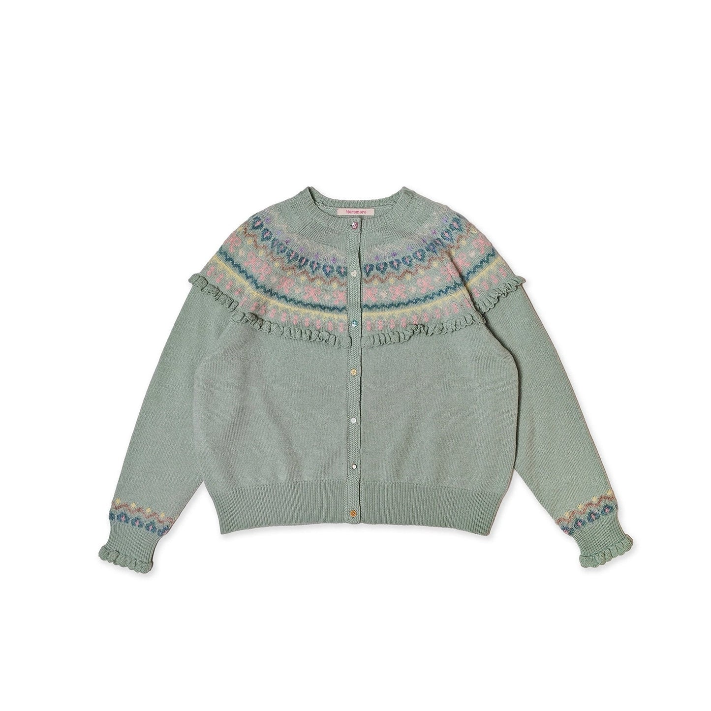 Vintage Fringe Fairisle Crochet Cardigan