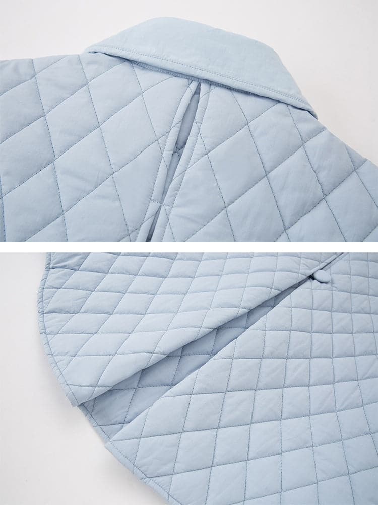 Rhombus Padded Leather Loop Jacket