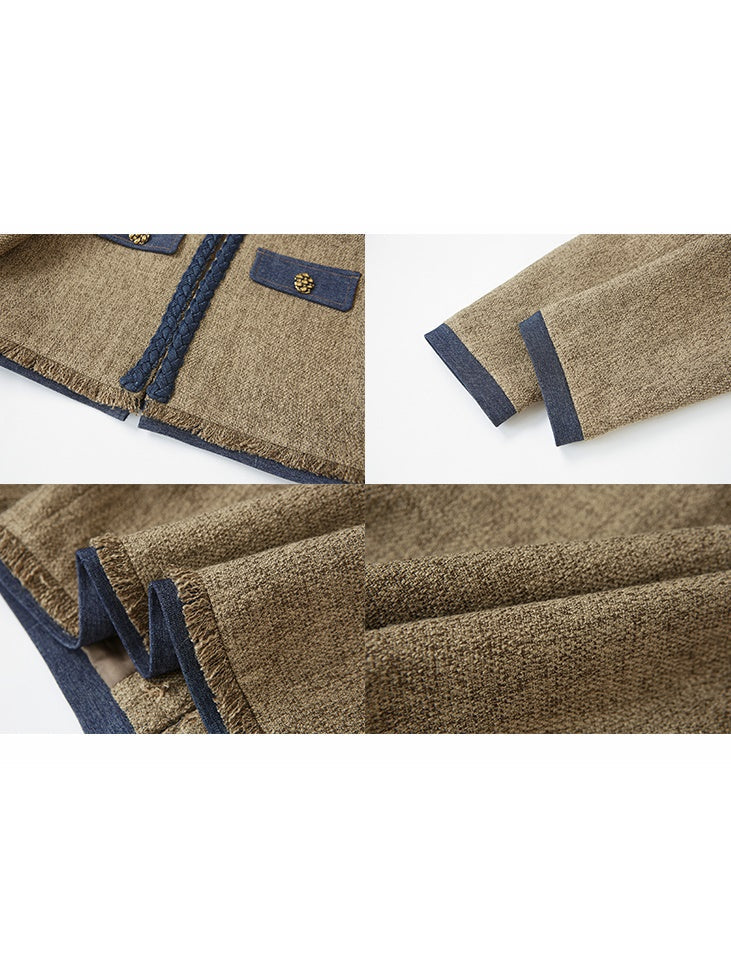 Tweed Short Jacket & Slip Skirt Combo