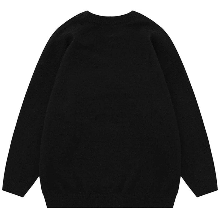 Beige Mystic Eye Knit Sweater