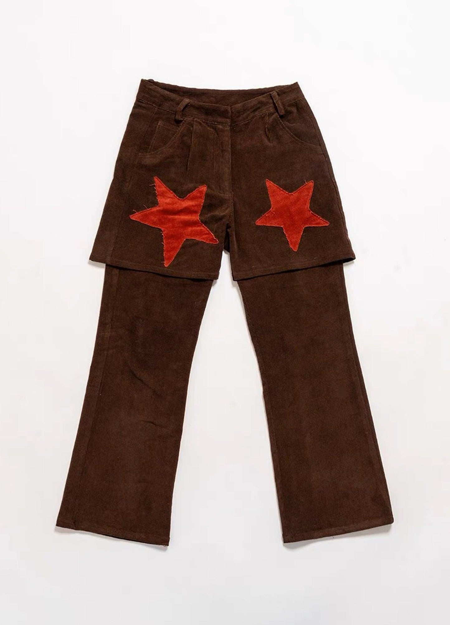 Y2K Retro Star Patch Flare Pants