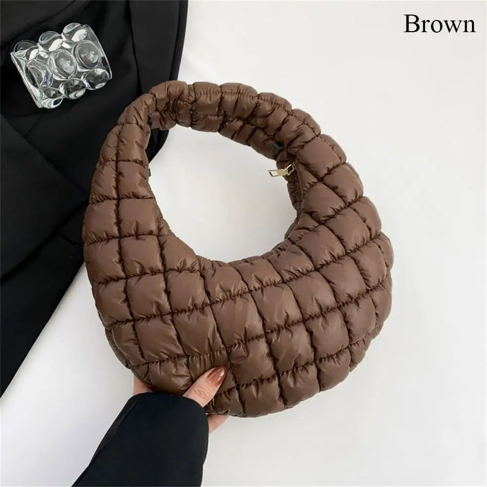 Small Quilted Tote Cotton Padded Shoulder Handbag