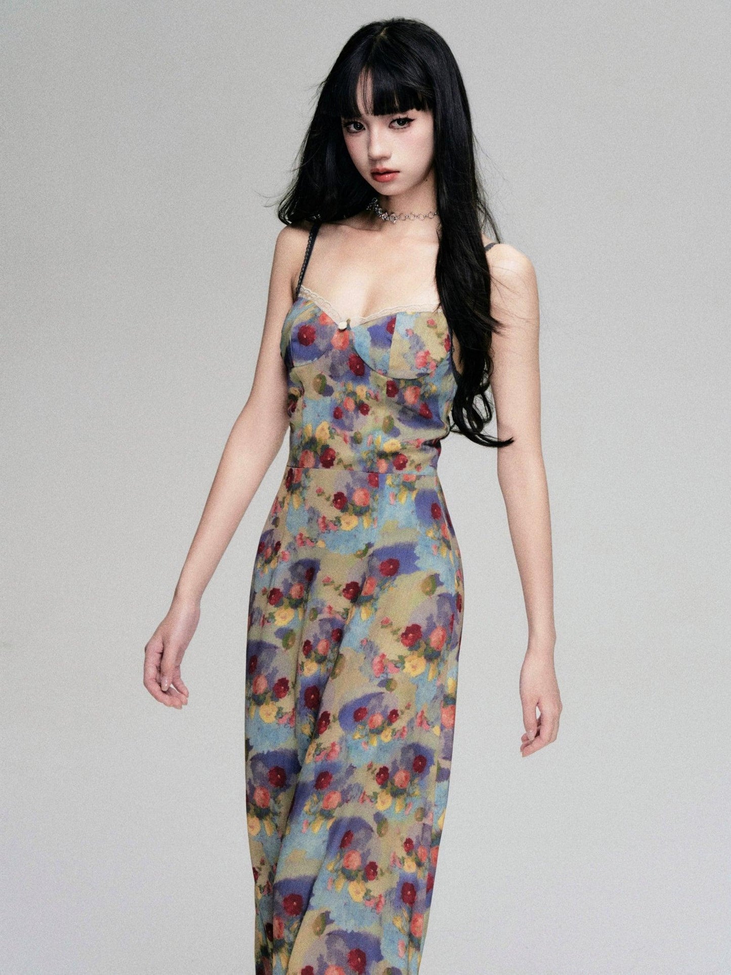 Floral Fantasy Bustier Maxi Dress