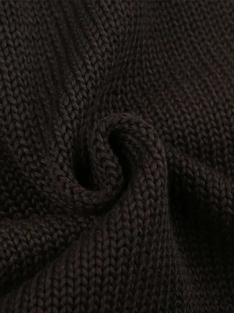 Slim Fit Frayed Hem Brown Mini Skirt