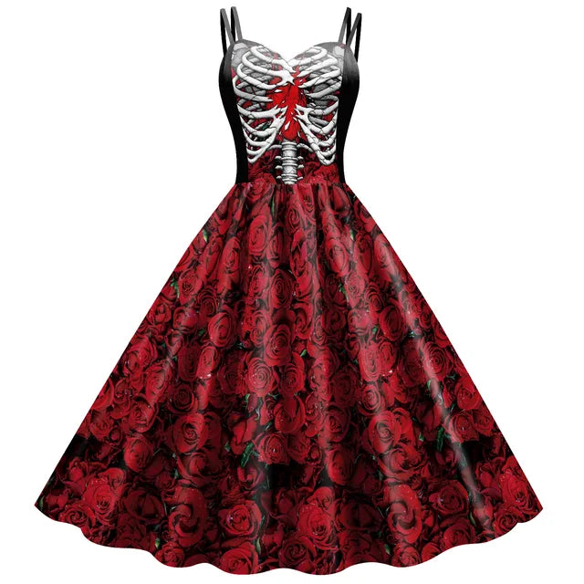 Women's Skeleton Rose Dress